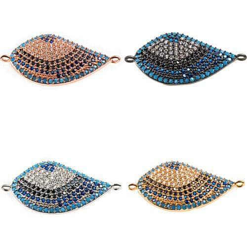 16*30mm NEW Wing Brass Zirconia Diy Jewelry Bracelet Necklace Accessories Jewelry Making Bracelet Connector Feather High Quality