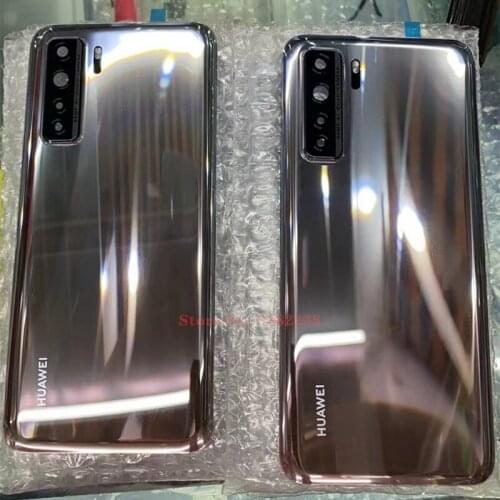Original Back Battery Cover For Huawei P40 Lite 5G Rear Ceramic Back Housing Panel Mobile phone Case shell With Camera Frame