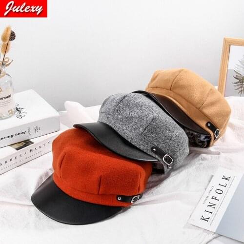 Autumn Winter Hat 100% Pure Wool Berets French Artist Beret Women Painter hat Vintage Girls Berets Female Warm Walking Cap