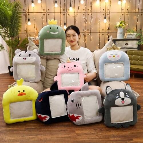 35cm Lovely Unicorn Animals Plants Visible Hand Warmer Plush Pillow With Soft Blanket Stuffed Toys for Children Kids Girls Gifts