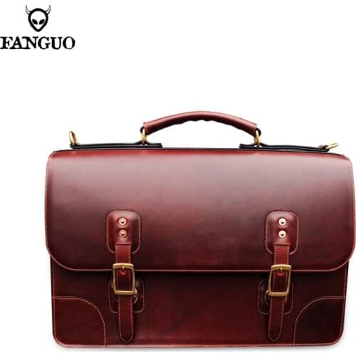 Shoulder Business Bag For Men Genuine Leather Handmake Briefcase Mens Bag Work Handbag Handle Bags Men Bag
