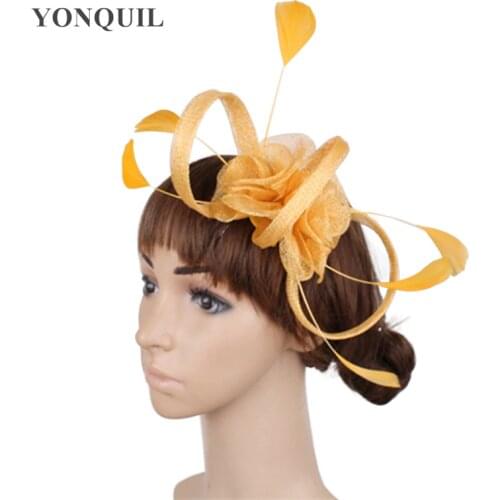 Sinamay Fashion Wedding Bride Fascinator Accessories Floral Handmade Linen Headwear Elehant Ladies Party Headdress Headband