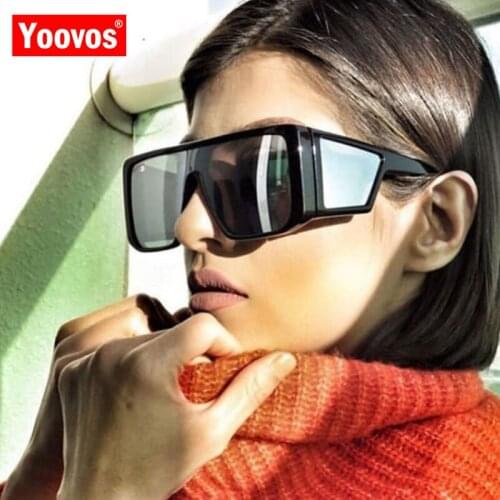 Yoovos Fashion Square Sunglasses Women/Men Vintage Plastic Large Frame Sun Glasses Retro Luxury Outdoor Driving Oculos De Sol