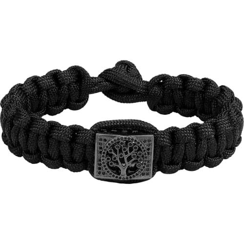 Woven Outdoor Seven Core Rope Camping Equipment Emergency Survival Bracelets Retro Tree Of Life Amulet Bracelet Ladies Wristband