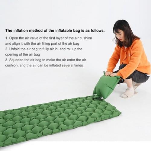 Outdoor Inflatable Mattress Diamond Ultra-Light Camping Mat Hiking Air Cushion Portable Sleeping Mat Damp Proof Waterproof Pad