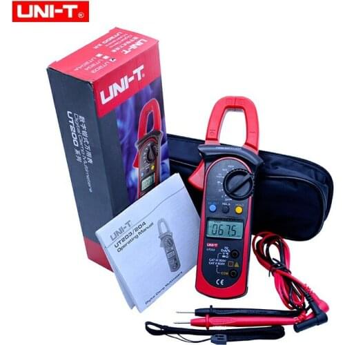 UNI-T UT203 Handheld Digital Clamp Multimeter Ohm DMM DC AC Current Voltmeter Multimeter Tester Meter
