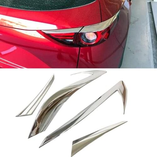 For Mazda CX-5 CX5 2017 2018 ABS Chrome Rear Tail Light Taillight Lamp Cover Trim Eyebrow Eyelid Garnish Molding Car Styling