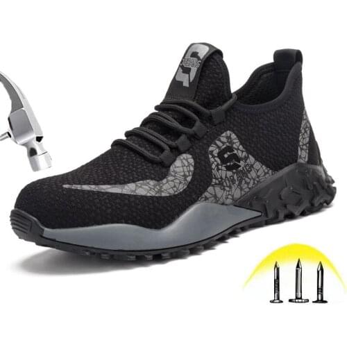 Safety Shoes Men Women Breathable Anti-smashing Anti-piercing Work Shoes Steel Toe Cap Outdoor Protective Work Shoes Plus size