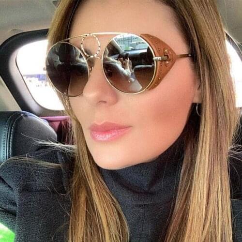 2019 Trend Steampunk Sunglasses Women Men Round Gothic Sun Glasses Vintage High Quality Goggles Female Elegant Shades