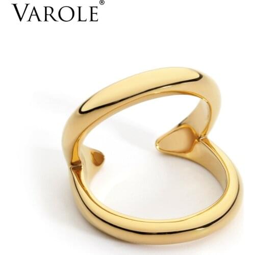 VAROLE Contracted Design Gold Color Ladies Rings For Women Fashion Jewelry Ringen bagues pour femme