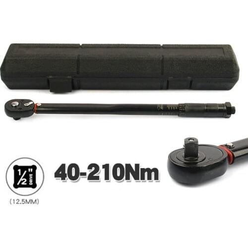 1/2 Torque Preset Torque Wrench Drive Tool 40-210 Nm Positive Negative Two-way Adjustment Spanner Auto Repair Hand Tools