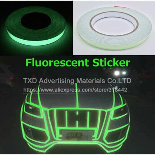 1.5CMx41M Green Fluorescence Sticker Car Luminous Tape Reflective Strip Decal Decoration Reflecting Glow in dark sticker
