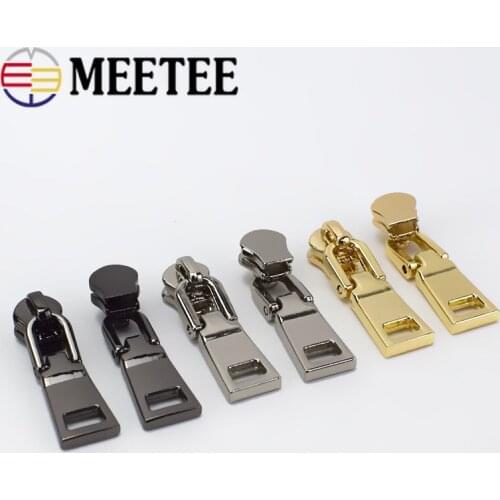 10pcs Spring Lock 3# Zipper Sliders for Metal Zipper Jackets Clothes Zip Repair Kit Zipper Head Pulls DIY Bag Sewing Accessories