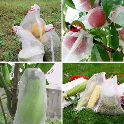 100pcs Netting Bags Garden Fruit Barrier Cover Bags for Grape Fig Flower Seed Vegetable Protection Bags Garden Tool 7 Sizes