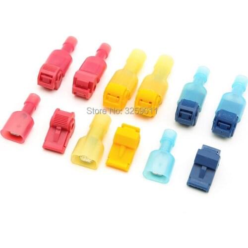 300PCS Self-Stripping Electrical T-Tap Wire Spade Connector Gauge Quick Splice Terminals and Fully Insulated Butt Assortment Kit