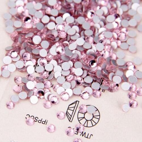 Shiny SS3 SS4 SS5 SS6 SS8 SS10 SS12 SS16 SS20 Non Hotfix Pink Color DIY 3D Nail Art Decorations Flatback Rhinestones Accessories