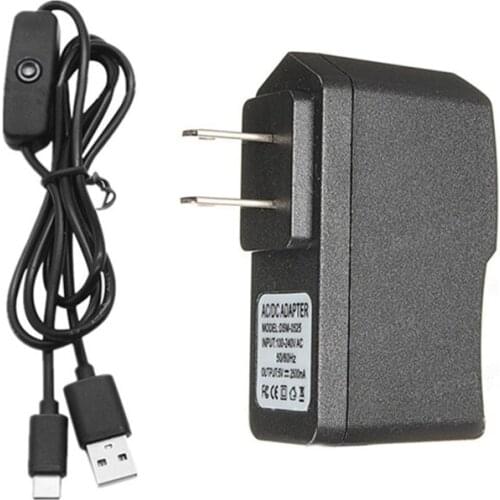 5V 3A 3000mA Power Supply Adapter USB Type-C Charger Cable for Raspberry Pi 4 4B US Plug/ EU Plug