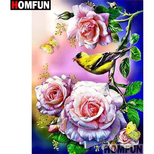 HOMFUN Full Square/Round Drill 5D DIY Diamond Painting "flower" Embroidery Cross Stitch 5D Home Decor A08699