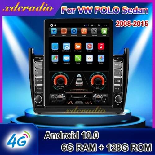 Xdcradio 10.4" Tesla Style Vertical Screen Android 10.0 For VW Volkswagen POLO Sedan Car Radio Multimedia GPS Navigation Carplay