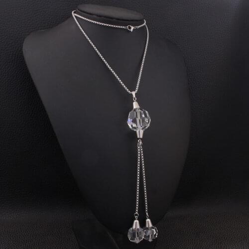 Bijuterii Joyas Fashion Stainless Steel Jewelry For Woman 630mm Long Newest Sweater Chain Necklace Pendant NEIZCJBC