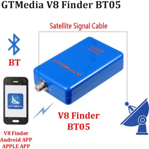 BT05 GTMedia V8 Finder li-on battery inside DVBS2 satellite finder support android and ios system 1080p bluetooth sat finder