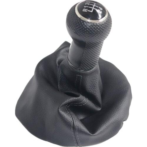 Chrome & Leather Car Shift Gear Knob Lever Gaitor Boot Cover For Seat Ibiza 1996 1997 1998 1999 2000 2001