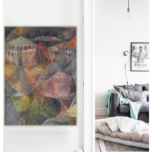 Citon Paul Klee《The Hotel》Canvas Art Oil Painting Artwork Print Poster Picture Wall Decor Home Living Room Decoration