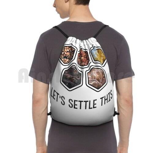 LetS Settle This Settlers Of Catan Backpack Drawstring Bags Gym Bag Waterproof Games Board Games Settle Settlers Meme