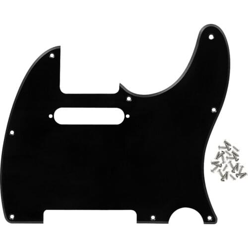 FLEOR 1Ply Black 8 Hole TL Guitar Pickguard Plate w/ Screws for FD TL Style Guitar