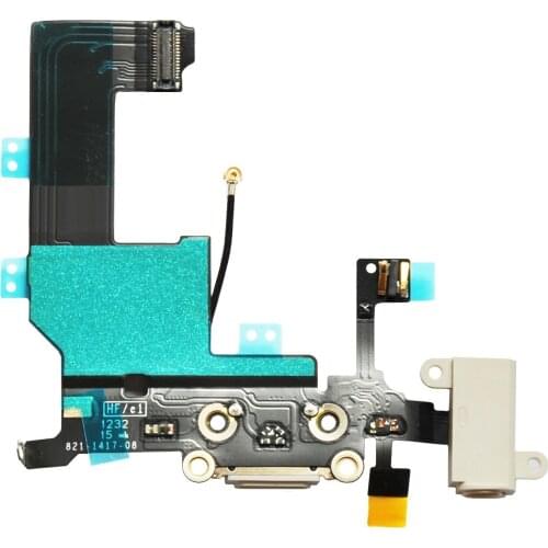 Flex connector charging with microphone for iPhone 5 5G Jack White