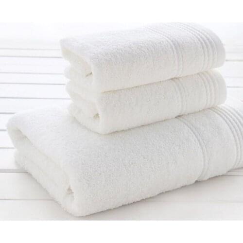 Grace 3PCS/Set 100% Cotton Solid Towel Set One Piece 70*140cm Bath Towel Two Pieces 34*72cm Face Towels Gift Towel Set