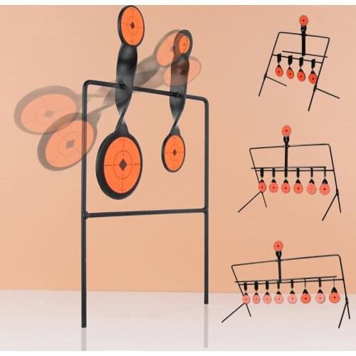 Shooting Metal Target Wind Chimes Bullseye Rotatable Reset For Hunting Airsoft Paintball Archery Bow Training Target