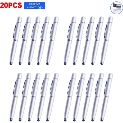 20pcs/lot metal usb flash drive 16G 32G 64G 128GB Ballpoint pen pen drive high speed memory stick flash drive For photography