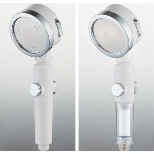 Pressurized Shower Head Filter Spray Nozzle 3 Adjustment Free Bracket Hose High Pressure Water Saving Handheld Bathroom Tools