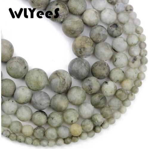 WLYeeS Natural Gem Stone bead Matte Spectrolite Stone Round ball 4 6 8 10 12mm Ore Loose beads women jewelry bracelet Making DIY