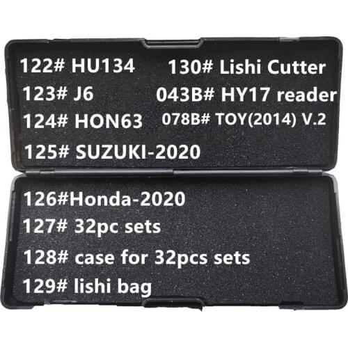 No black box 122-130# HU134 J6 HON63 for Suzuki2020 Suzuki-2020 Honda2020 Lishi cutter bag LiShi 2 in 1 Locksmith Tools