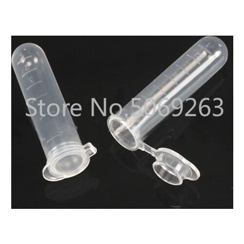200pcs/lot 7ml Plastic Round-bottom Laboratory Sample Vial PP Centrifuge Tube with Joint Cap