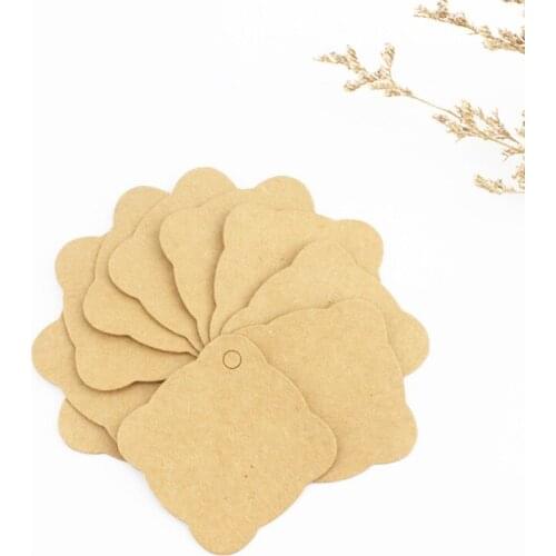 Gift Tags,100 PCS Kraft Paper tags for Wedding Brown Rectangle Craft Hang Tags with Free 164 Feet Natural Jute Twine