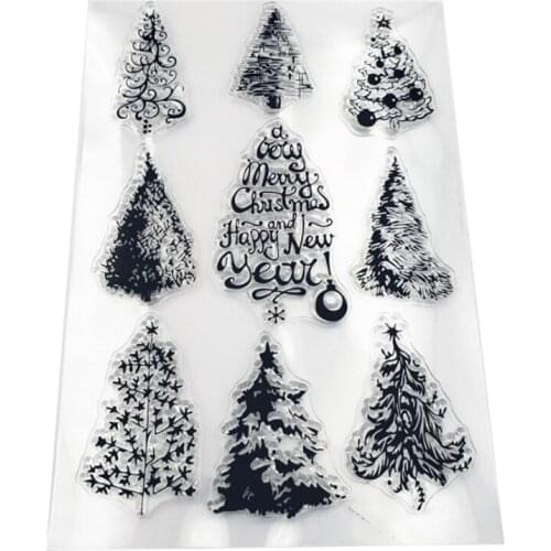 Christmas Tree Transparent Silicone Stamp Seal For DIY Scrapbooking Album Decoration Clear Office School Supplies Stationery