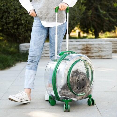 Trolley Pet Backpack Multifunctional Breathable and Portable Cat Bag Transparent Pet Air Box Bubble Box Pet Bag Dog Stroller
