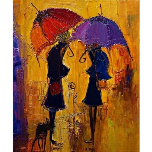 Thick Textured Oil Canvas Art Modern Abstract Figure Oil Painting Rain Home Decor Hand Painted No Framed