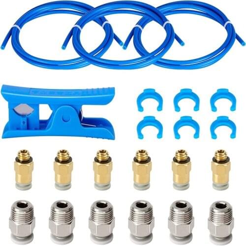 Bowden Tube (1M) +KJH04-M6 Fittings + JP4-01 Pneumatic Fittings With PTFE Tube Cutter For 3D Printer 1.75Mm Filament