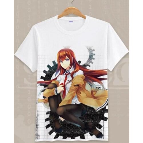 Steins;Gate Women Modal T Shirt Harajuku Summer Streetwear Short Sleeve Tee Shirt Anime Couple Clothes Women Oversized Tops