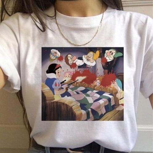 Harajuku Grunge Aesthetic Funny Cartoon T Shirts Women Vintage Ullzang 90s T-shirt Korean Style Tshirts Princess Top Tees Female