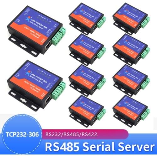 10PCS USR-TCP232-306 Industrial Serial port RS232/RS485/RS422 to Ethernet TCP/IP Server converter for building automation system