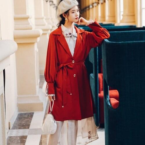 2020 new fashion womens clothing Single Breasted Turn-down Collar Vintage winter clothes women trench coat for women