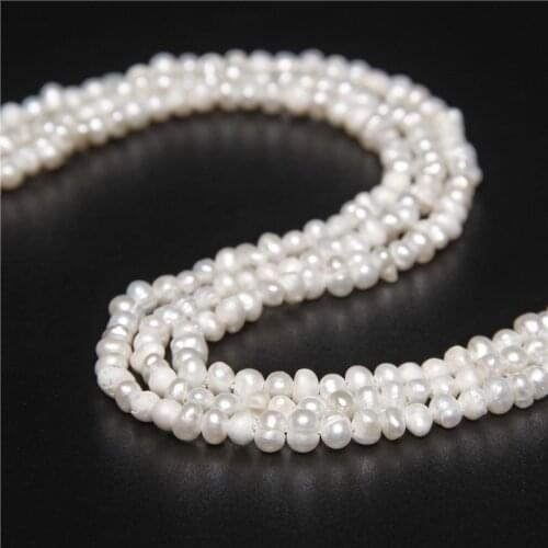 3.5mm Natural White Baroque Pearls For Jewelry Making Freshwater Punch Pearl Beads DIY Necklace Bracelet Wholesale Elegant 14"