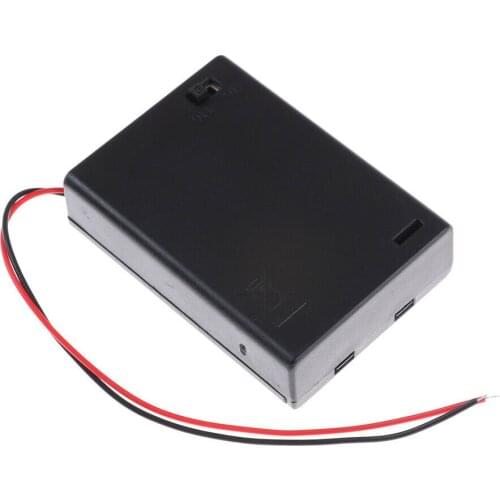 3 X AA 4.5V Battery Box Holder Case Switch Plastic With Wire Switch Cover Switches