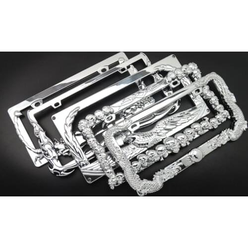 5 Styles of License Plate Frame Eagle Skull Flame Scorpion Plastic License Plate Frame Suitable for U.S. Regulations