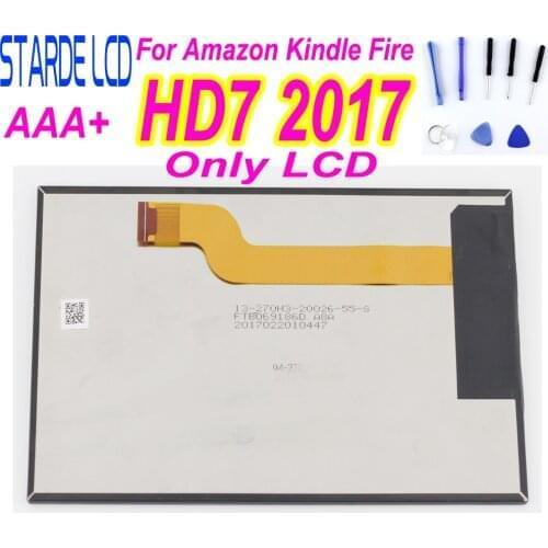 AAA+ For Amazon Kindle Fire HD7 HD 7 2017 Tablet PC LCD Display Panel HD7 2017 Screen Replacement with Free Tools and Adhensive